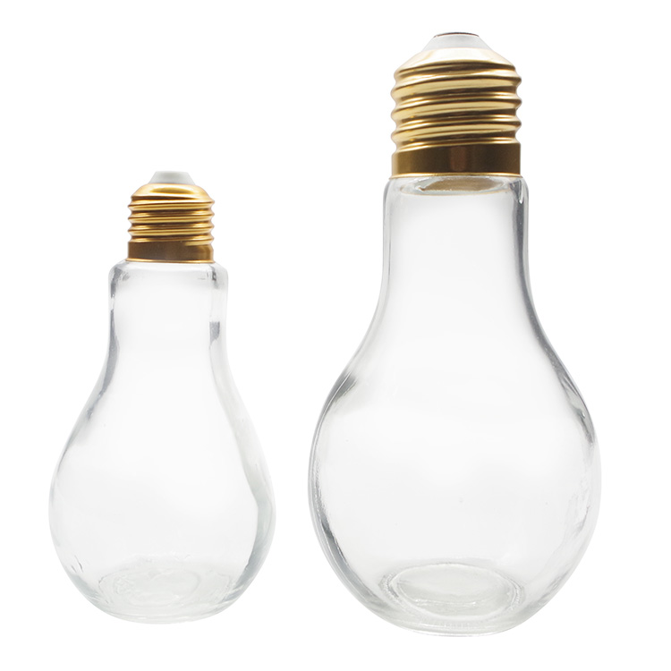 Light Bulb Shaped Drink Juice Glass Bottles