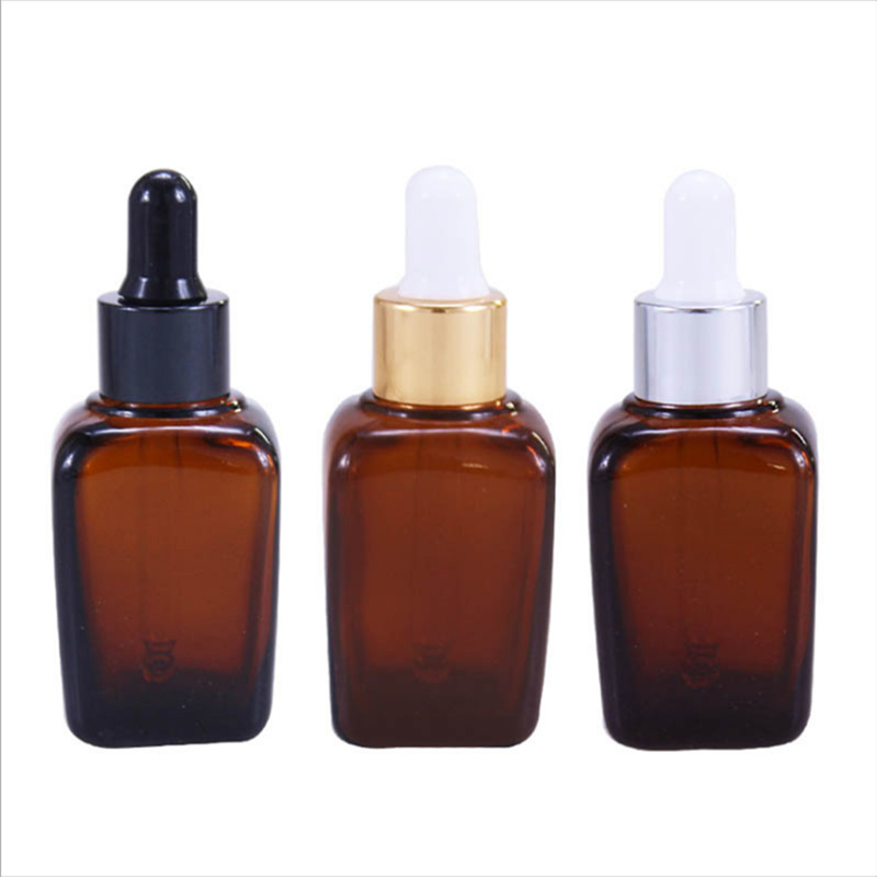 10ml 25ml 35ml 55ml 100ml Amber Empty Square Essential Oil Bottles