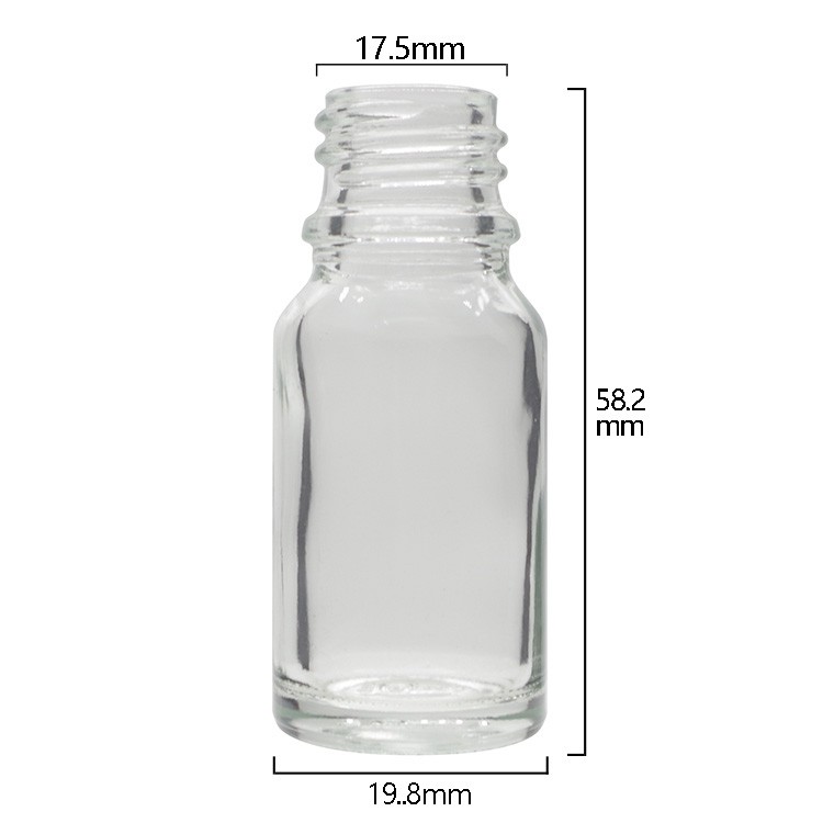 10ml Clear Round Glass Dropper Bottles For Essential Oils