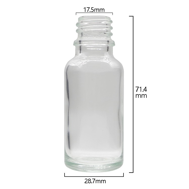 20ml Clear Round Glass Dropper Bottles For Essential Oils