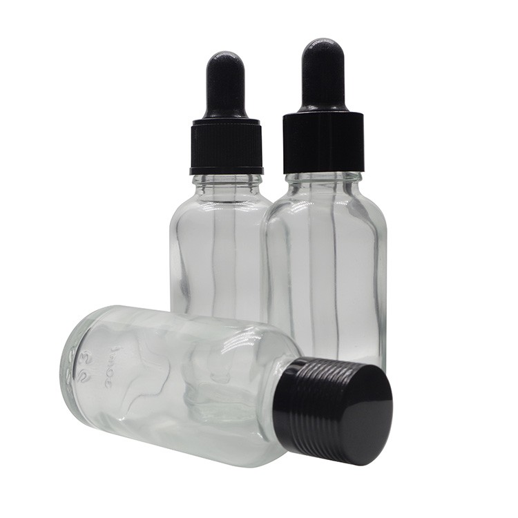 30ml Clear Round Glass Dropper Bottles For Essential Oils