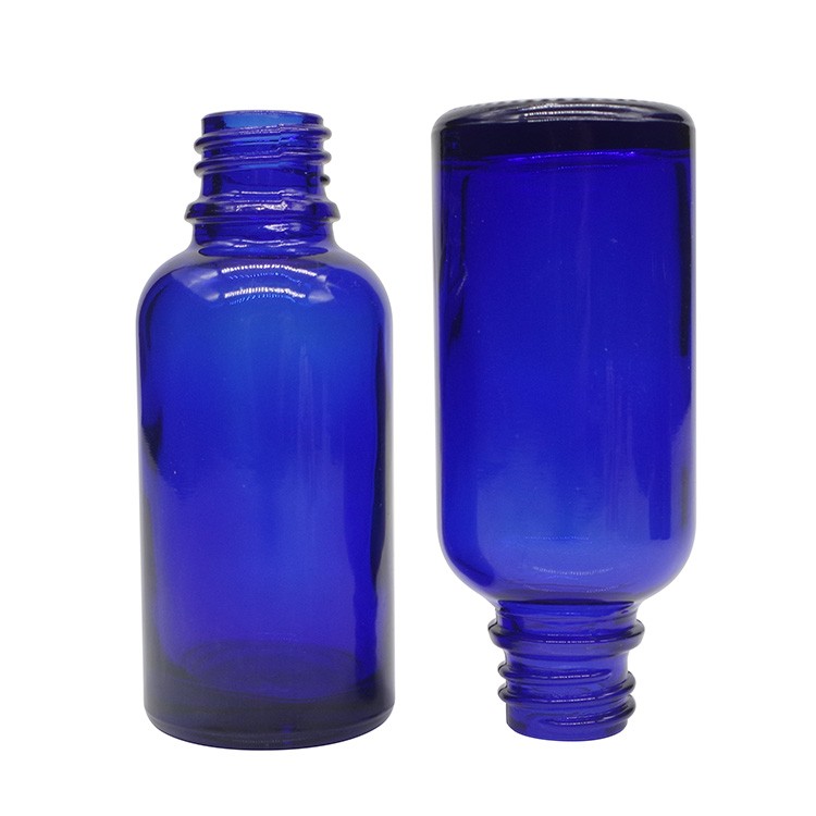 30ml Cobalt Blue Round Glass Dropper Bottles For Essential Oils