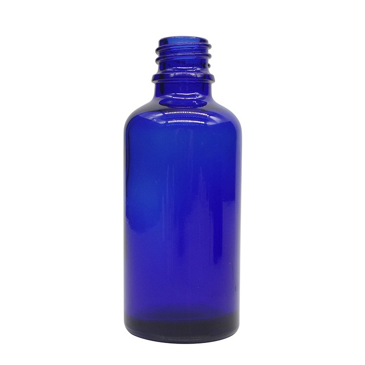 50ml Cobalt Blue Round Glass Dropper Bottles For Essential Oils